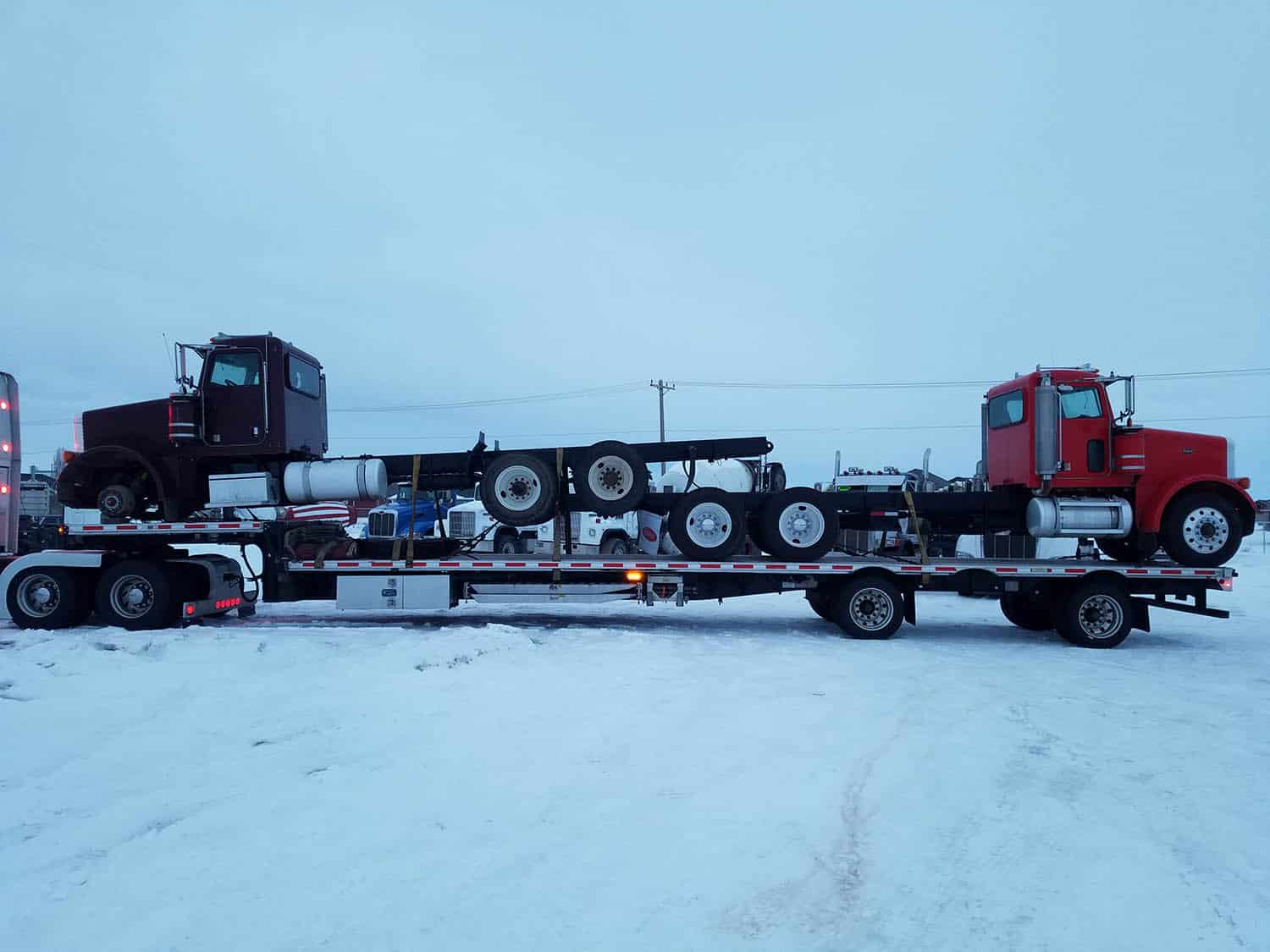 Hauling Fitted Trucks In Snow