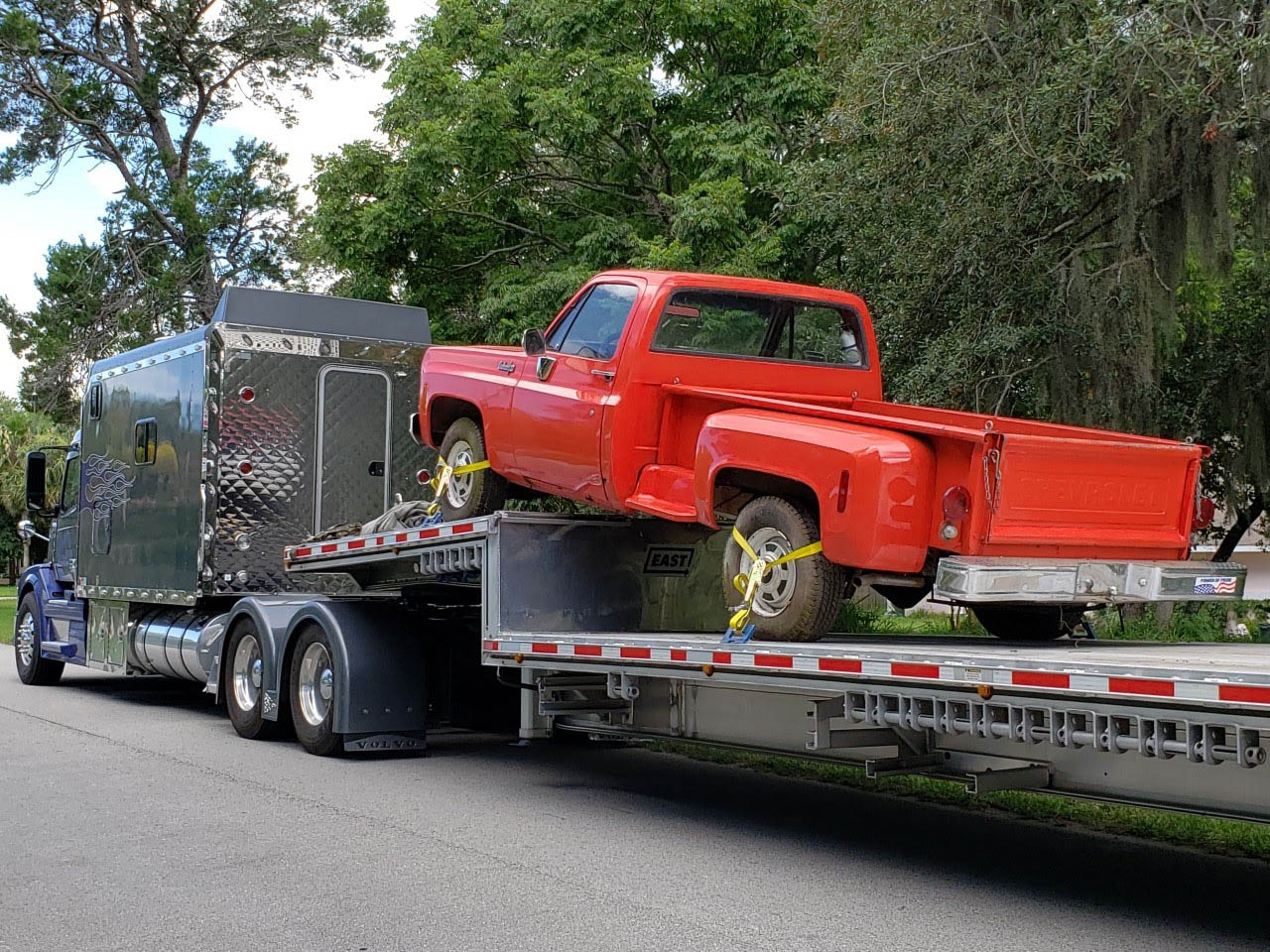 Hauling Vintage Red Truck