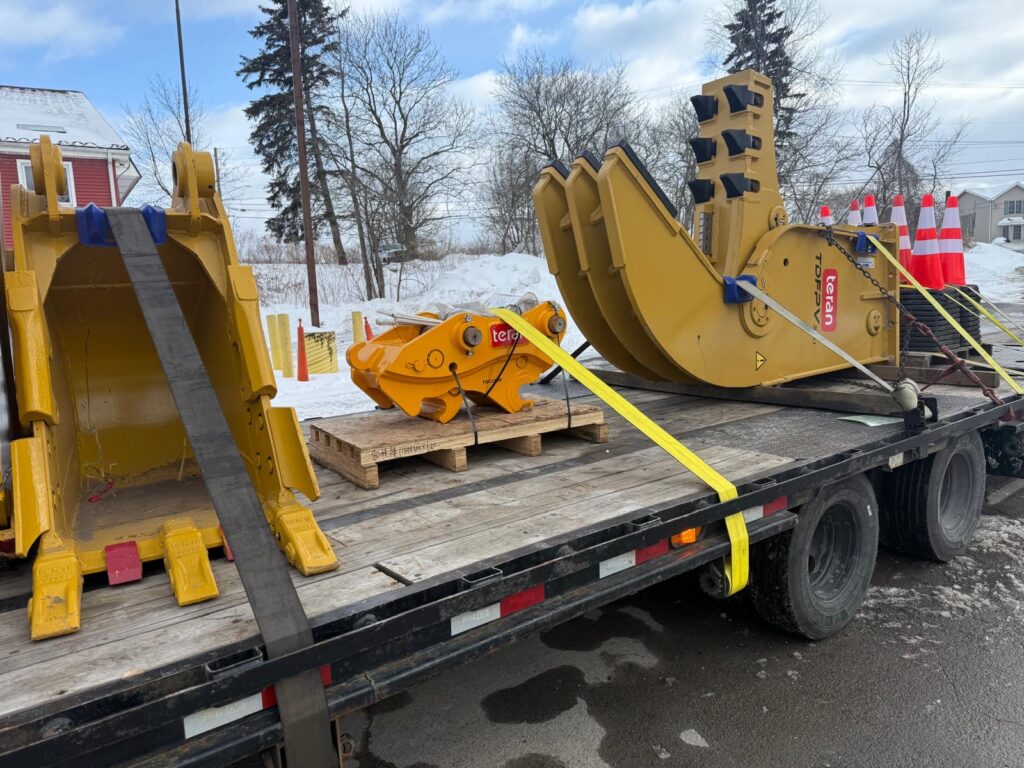 2022 CAT 320 Hydraulic Excavator, 1 New Teran Fixed Hydraulic Concrete Pulverizer, 25 Safety Cones, & Buckets
