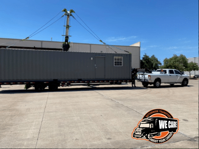 shipping a container on a hotshot trailer