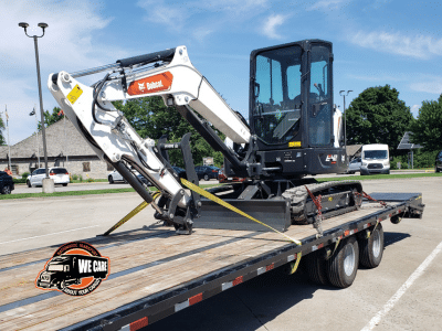 Bobcat E42 mini excavator haul