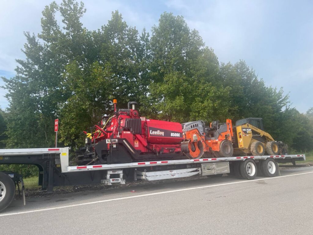 2015 LeeBoy 8500 Asphalt Paver, 2024 Caterpillar 246D Skid Steer, and 2014 Hamm 13i Roller