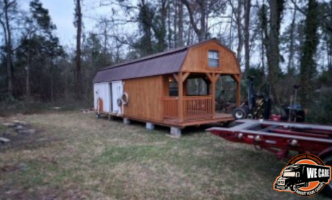 Transporting a Shed.