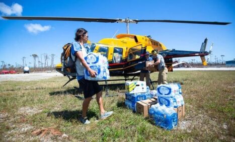 Bahamas Hurricane Dorian Relief Donation Loading in Helicopter